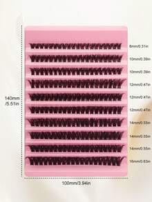 High-Rated 200 Clusters 30D Cat-Eye False Eyelashes, 10-16mm Mixed Length, D Curl. DIY Natural Fluffy Dense Effect, Cost-Effective Eyelashes. Beginner-Friendly, Reusable. Suitable For Daily, Party, Stage Performance Or Holiday Makeup - DD - View 7