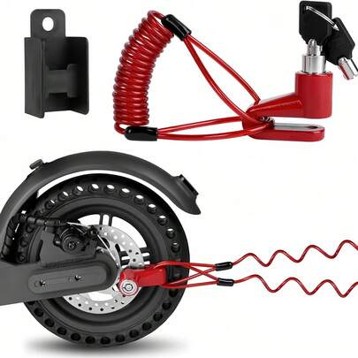 Para Hermex Cb-55 Candado Metálico Rojo 5.5mm Para Moto