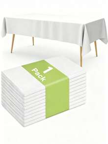 10 Paquetes de Manteles de Plástico Blanco, Manteles Redondos Desechables de Gran Capacidad (84 Pulgadas), Manteles Rectangulares (54 X 108 Pulgadas), Manteles Blancos Premium para Fiestas - Multicolor - Ver 18