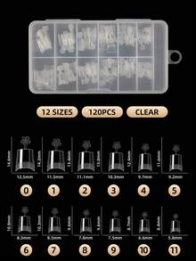 120/240/600pcs/Box Medium Square Half Cover Fake Nails, Semi-Matte, Extended Nail Tips, Extra Short Almond Shape, Soft Gel Nail Stickers, Suitable For Small Nail Beds - Clear - View 5