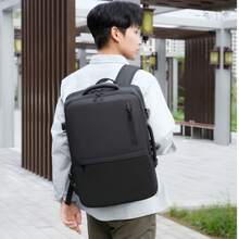 JLY Expandable Travel Backpack, 15 Inch Laptop Carry On Backpack With 180° Opening, Business Cabin Backpack For Short Trips - Black - View 4