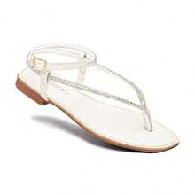 BERALLUTY Comfortable Women's Strappy Rhinestone Sandals New Arrival - 白色 - 查看 6