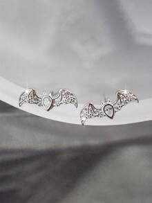 1 Pair Vintage Cubic Zirconia Stud Earrings, Women's Party Jewelry, Halloween Gift - 1# - View 6