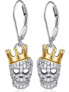 1 Pair Fashion Cubic Zirconia Earrings Women Party Jewelry Halloween Gift - Multicolor - View 2