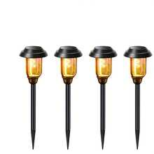 4pcs Solar Outdoor Lights - LED Solar Torch Lights With Flickering Flame, Solar Lawn Lights, Solar Pathway Decorative Lights, Suitable For Garden Decoration Upgraded Pathway Lighting Outdoor Decorative Lights, Used For Outdoor Yard Patio Lawn Torch - One Size Fits All - View 9