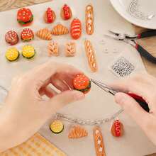 20 buah Liontin Resin Bentuk Makanan Burger Roti untuk Pembuatan Perhiasan DIY Anting Liontin Berbagai Desain untuk Pembuatan Perhiasan Gelang Kalung - MultiWarna - View 3