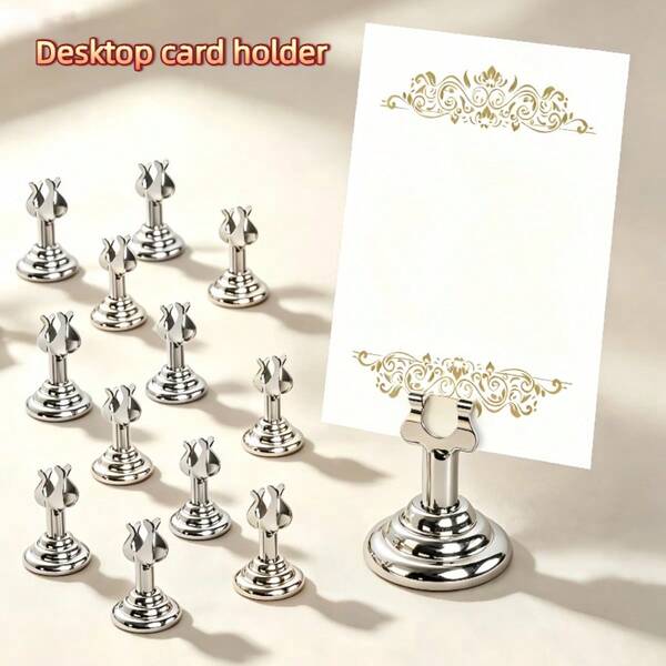 1/2pcs/Block Desktop Number Card Holder, Desktop Photo Stand, Desktop Picture Support, Paper Menu Card Holder, Storage Card Holder, And Plant Watercolor Decorative Card, Suitable For Wedding Or Holiday Party Seat Cards, Table Cards. Party Supplies
