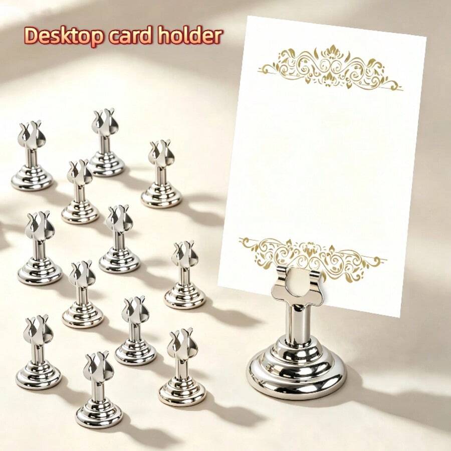 1/2pcs/Block Desktop Number Card Holder, Desktop Photo Stand, Desktop Picture Support, Paper Menu Card Holder, Storage Card Holder, And Plant Watercolor Decorative Card, Suitable For Wedding Or Holiday Party Seat Cards, Table Cards. Party Supplies - Multicolor - View 1