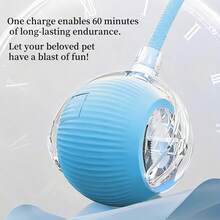 Nicbeybole Cat & Dog Pet Toy Ball, USB Rechargeable, Durable Plastic Structure, Interactive Entertainment For Cats, Cat & Dog Teasing Ball, Relieve Boredom, Smart Automatic Electric Toy - Blue - View 10