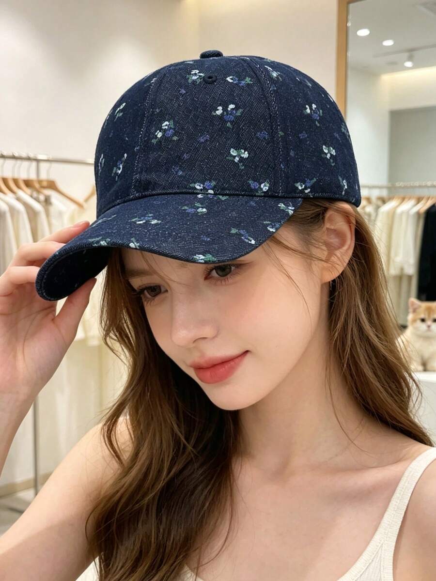 1pc Embroidered Baseball Cap, Breathable Thin Style, Truck Driver Unisex Outdoor Sun Hat, Suitable For Spring/Summer. Student & Couple Gift.,Holiday,Festival - Floral Pattern In 3 Colors - View 1