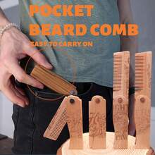 Vintage Folding Beard Comb With Skull Design, Smooth Bamboo Finish And Portable Style, Perfect Grooming Gift For Modern Men!! - Beard Comb - View 10