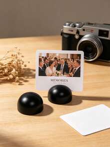 1pc/2pcs/5pcs Black Dome Business Card Holder, Minimalist Hemisphere Name Card Display Stand, Luxury Desktop Card Organizer For Office Desk, Conference, Meeting, Multipurpose Table Card Holder For Business Cards, Table Numbers & Thank You Notes - Black Semi-circle Business Card Holder - View 8