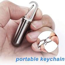 304 Stainless Steel Mini Pill Box Keychain, Waterproof Portable Medicine Holder, Airtight Pill Case For Travel, Vitamins, Tablets & Capsules - View 3