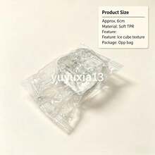 1pc Transparent Realistic Ice Cube Slow Rebound Soft Rubber Toy, One Size, Sent At Random, Realistic Ice Texture, Slow Rebound Squeeze Stress Relief Toy, Crystal Jelly Shaped Soft Rubber Decor, Portable Office Desk Anxiety Relief Sensory Toy, Independent OPP Bag Packaging, Suitable For Holiday Party Gifts - White - View 6