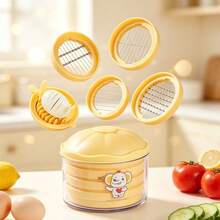 6-In-1 Multifunctional Boiled Egg Slicer Dicer Cutter, Multi Blade Egg Slicing Tool For Slice Dice Quarter Hard Boiled Eggs Strawberries Kiwis Mushrooms, Practical Time-Saving Kitchen Prep Gadget - Multicolor - View 1