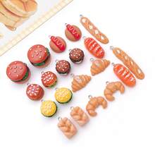 20 buah Liontin Resin Bentuk Makanan Burger Roti untuk Pembuatan Perhiasan DIY Anting Liontin Berbagai Desain untuk Pembuatan Perhiasan Gelang Kalung - MultiWarna - View 7