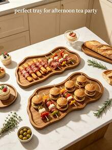 1PC Luxury Wooden Tray, Kitchen Essential, Tray With Storage Function, Kitchen Accessory, Home Decor Living Room, Autumn Home Decor, Classroom Essential, Halloween Decoration, Party Decoration - Khaki - View 2