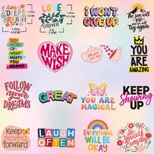 50pcs Children Inspirational Stickers, Positive Words Stickers, Suitable For Students, Scrapbooks, Vision Boards, Water Bottles And Laptops - Multicolor - View 2