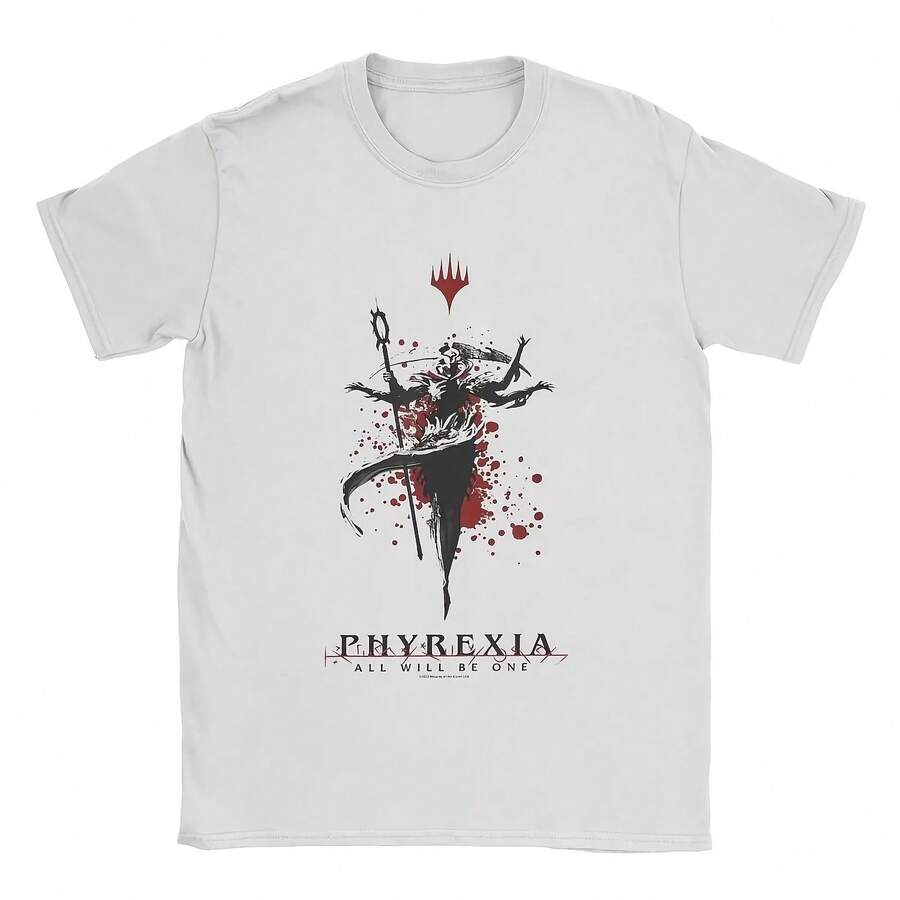 Men's T-Shirt Magic Games Gathering MTG Funny 100% Cotton Tee Short Sleeve Phyrexia All Will Be One T Shirt Round Neck Plus Size - Shape - View 1