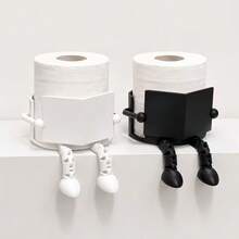Tempat Tisu Toilet, Teman Membaca, Dekorasi Rak Tisu Toilet Kamar Mandi - Hitam - View 2