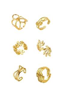 Gold Open Adjustable Ring For Women, Versatile Gold Thumb Knuckle Open Ring, For Dates Parties Dances Daily Commutes And Casual Vacations - Gold - View 1