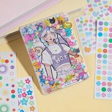 Moon & Star Themed Coated Sticker Book, Aesthetic Basic Scrapbooking Stickers For DIY Journal Decoration And Card Making. Cute Photocard And Collage Craft Supplies, Decorative Washi Stickers For Embellishing Journals And Diaries. - Multicolor - View 8