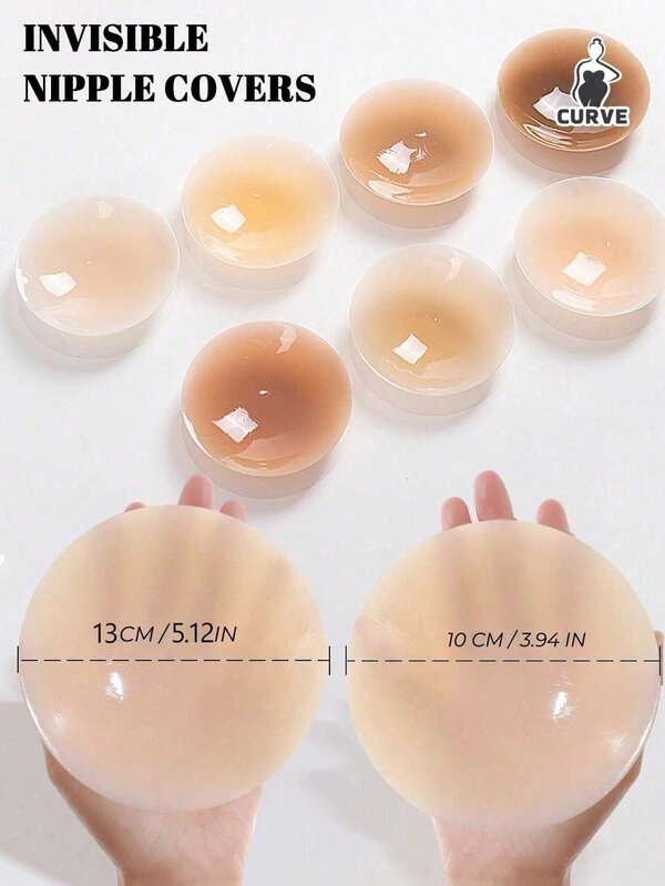 Plus Size Reusable Silicone Nipple Covers, Invisible Sweatproof Pasties For Swimsuits Wedding Dresses