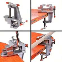 Mini Bench Vise - Adjustable Desktop Clamp For Electronic Repair, Sturdy And Durable, Compact And Easy To Use, With Red Handle, Suitable For Garage Use - A - View 5