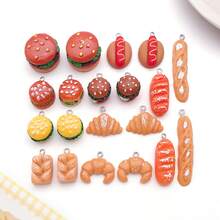 20 buah Liontin Resin Bentuk Makanan Burger Roti untuk Pembuatan Perhiasan DIY Anting Liontin Berbagai Desain untuk Pembuatan Perhiasan Gelang Kalung - MultiWarna - View 1
