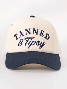 1件女款刺繡 TANNED Tipsy 配色棒球帽，時尚軟頂可調帽簷戶外帽，防曬透氣，適合戶外運動、露營、旅行、度假的假期禮物 - 棒球帽 - 查看 20