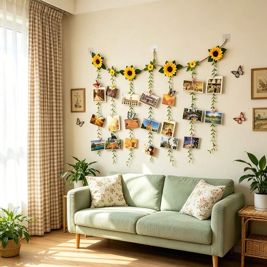 Sunflower Photo Wall Suitable For Home Background Decoration - Sunflower Photo Wall - View 1