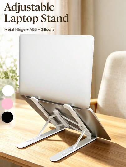 Adjustable Foldable Laptop Stand, Portable Ergonomic Laptop Riser, Non-Slip Silicone Laptop Holder, Heat Dissipation Stand, Suitable For 11-17 Inch Tablets And Laptops Accessories