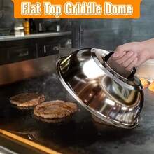 1PC Stainless Steel Round 6"/9"/12" Pot Lid, Dust Cover, Cookware Lid, Cheese Cover, Burger And Steak Cover - Thick Non-Stick Pad, Dust Cover, Suitable For Daily Use And Various Holidays With Handle For Outdoor Cooking And Kitchen, BBQ, Kitchen Gadgets, Durable Kitchen Accessories - Silver - View 10