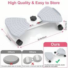 Adjustable Waist Twisting Board & 330LBS Capacity Ab Trainer, Silent Home Gym Equipment For Core/Waist Exercise, Unisex Fitness Twist Machines - Grey - View 6