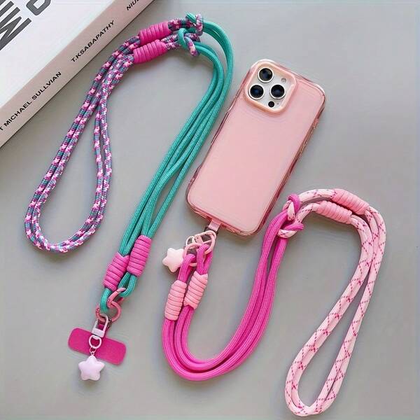 1pc Adjustable Polyester Long Phone Lanyard - Detachable Hook Crossbody Strap Suitable For Outdoor Sports, Travel And Daily Use - Anti-Loss Strap, Sports Accessory | Adjustable Length | Durable Polyester Material
