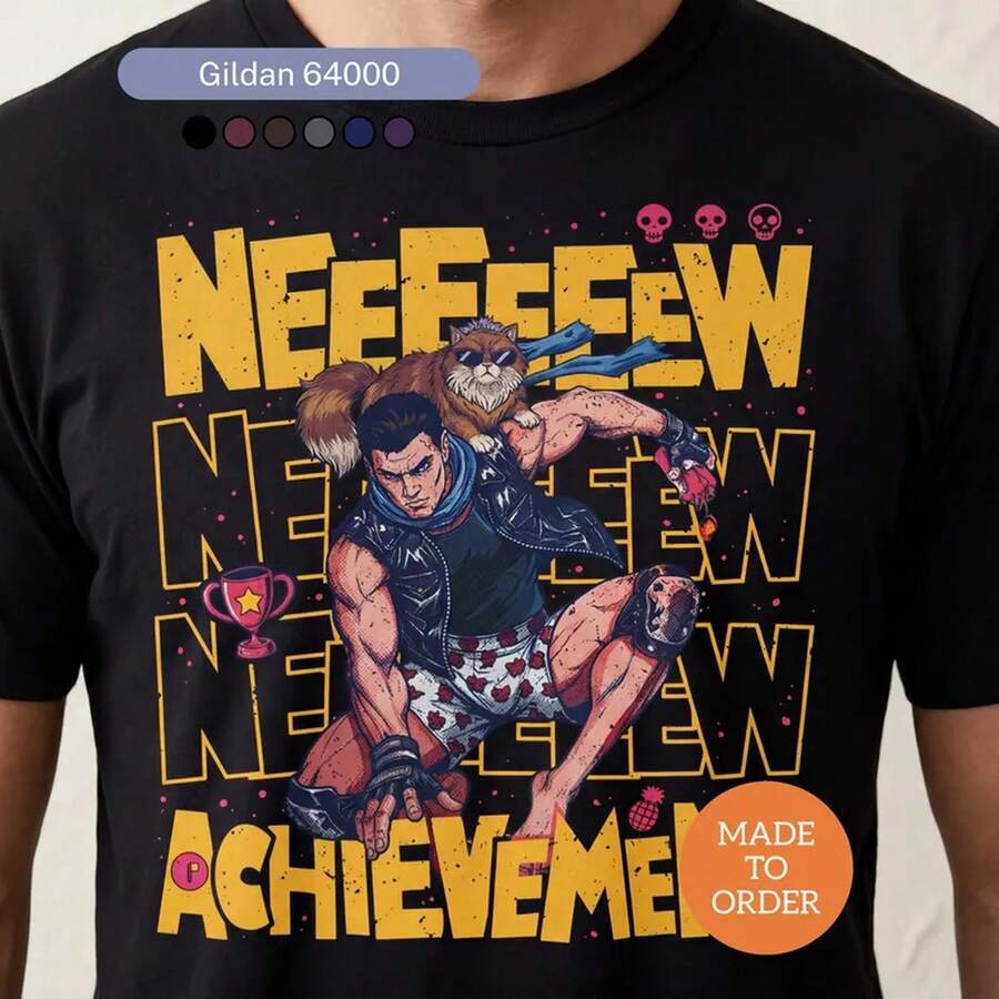 New Achievement Shirt, Dungeon Crawler Carl Shirt, DCC Graphic Tee, LITRPG Lover, Bookish Gifts.. - 黑色 - 查看 1