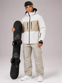 CZRLHYT Men's Solid Color Sporty Woven Wide Leg Pants With Zipper Pockets, Suitable For Outdoor Activities, Fitness And Casual Wear - Apricot - View 4