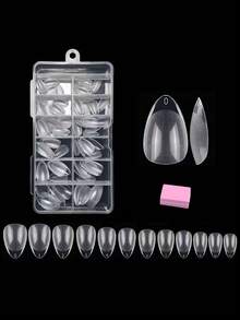120/240/600 pezzi 12 misure unghie finte in gel morbido a forma di mandorla, punte per unghie a copertura totale, set di unghie riutilizzabili adatto per saloni di bellezza e uso domestico fai-da-te.Pochette squishies, regali essenziali per il ritorno a scuola e le vacanze per le donne. - Trasparente - Visualizzare 7