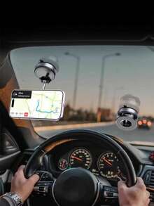 Multifunctional Vacuum Magnetic Phone Holder, Foldable Portable Vacuum Suction Mount, Universal Rotating Bracket For Dashboard And Windshield, Vacuum Suction Magnetic Car Mount, Multiple Styles Available - Random Styles - View 2
