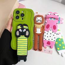 1 buah Stand Casing Ponsel Lipat DIY Bergambar Kartun Kucing & Anjing Berkaki Panjang, Kreatif dan Portabel - MultiWarna - View 3