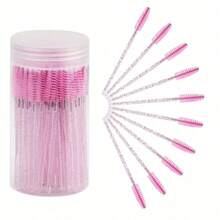 50/100pcs Eyelash Brushes, Suitable For Eyelash Extensions, Eyebrows And Makeup, Crystal Color, 7 Colors Available (Colorful) - Multicolor - View 19