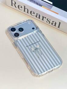 1 buah Casing Ponsel Logam Transparan dengan Motif Pita Bergaris, Dipersonalisasi untuk iPhone 16 Pro Max, 17/16/15/14/13/12/11, Pelindung, Tahan Udara - MultiWarna - View 5