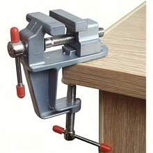Mini Bench Vise - Adjustable Desktop Clamp For Electronic Repair, Sturdy And Durable, Compact And Easy To Use, With Red Handle, Suitable For Garage Use - A - View 4