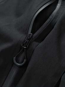 Jaket Softshell Berkerudung Gaya Tangguh Pria, Siluet Longgar, Banyak Saku, Pakaian Kerja Fungsional, Jaket Kasual Serbaguna untuk Perjalanan Luar Ruangan, Bersepeda, Mendaki, dan Aktivitas Lainnya. - Hitam - View 7