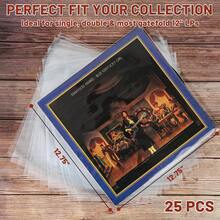 50pcs Premium Vinyl Record Outer Sleeves, Plastic Protective Covers, Suitable For LP Records And Album Covers, 12-Inch/10-Inch/7-Inch Single Records - Dust-Proof And Scratch-Resistant, Thickened Transparent Material, No-Seal Flap Design, Easy Access Opening, Provides Excellent Protection - Clear - View 4