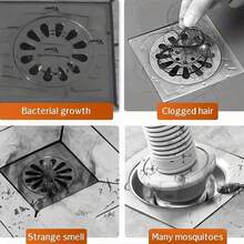 1 Roll 157.48inch Floor Drain Filter, Self-Adhesive Mesh Sticker, Trimmable Shower Drain Plug Protector, Easy Clean Hair Catcher, For Bathroom Kitchen Sink, Anti-Clogging Accessories - A - View 11