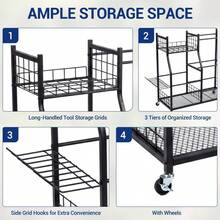 Storage Island & Carts - Matte Black - View 4