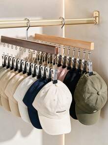 8-Cap Capacity Hat Storage Rack, Multi-Function Hat Stand With Hooks For Storing Hats, Ties, Belts, Scarves, Wall-Mounted Hat Display Rack, Towel Storage Rack, Portable Travel Hanging Rack, Suitable For Home, School, Hotel - Multicolor - View 4