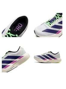 Adidas 男士 Adizero Evo SL M 緩震競賽跑鞋 日常跑步健身訓練通勤休閒運動鞋 JS4495 - 白/學院紫/魔力萊姆綠 - 查看 11