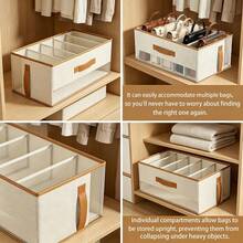 Vertical Handbag Storage Organizer Bag, Foldable Fabric Storage Box With Dividers And Handles, Multi-Functional Storage For Bags, Pants, Clothes, Suitable For Bedroom And Living Room - Multicolor - View 4